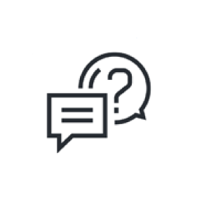 Icon with chat bubble