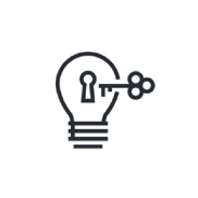 Icon with Lightbulb and Key